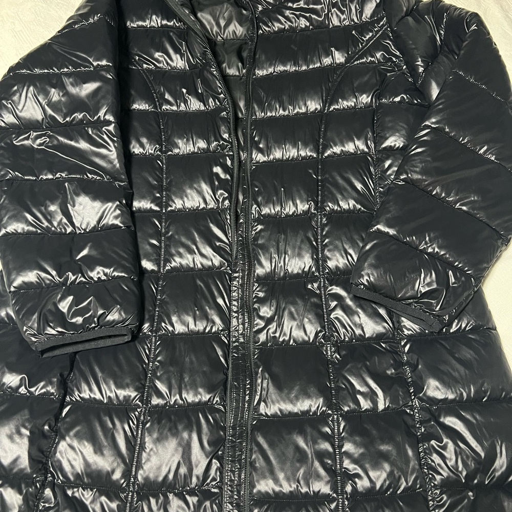Aventura Women's Glossy Charcoal Puffer Coat - Picture 1 of 13